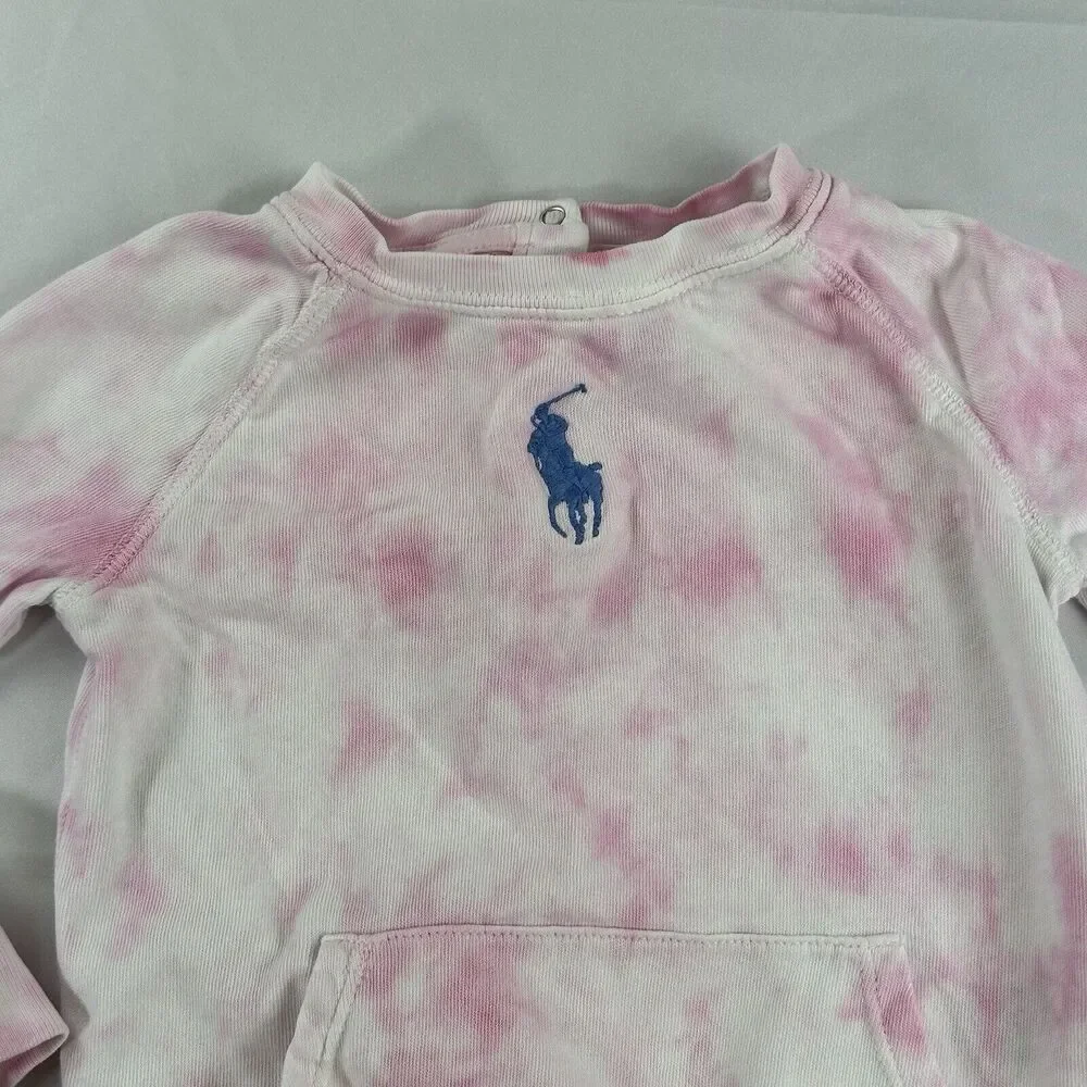 Polo Ralph Lauren Tie Dye Pink Sweatshirt Toddler Size 24M Pullover Crewneck